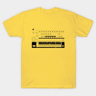 Vintage Drum Machine Minimal Black Lines T-Shirt